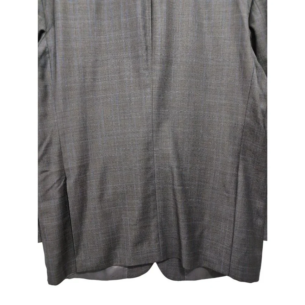 Peter Millar Blazer Mens 46T Gray Blue‎ Windowpane Wool 2 Button Business Casual